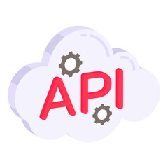 A perfect design icon of cloud api

