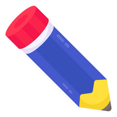 A writing tool icon, flat design of pencil

