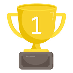 A flat design icon of trophy cup

