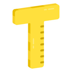 Trendy design icon of T scale 

