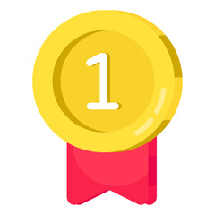 A flat design icon of position badge 
