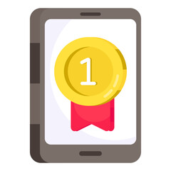 A flat design icon of position badge 

