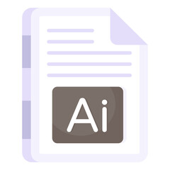 A flat design icon of ai file


