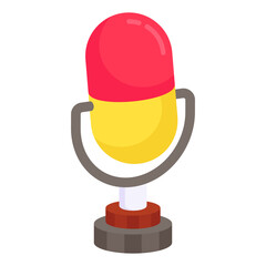        Icon of microphone in flat design

