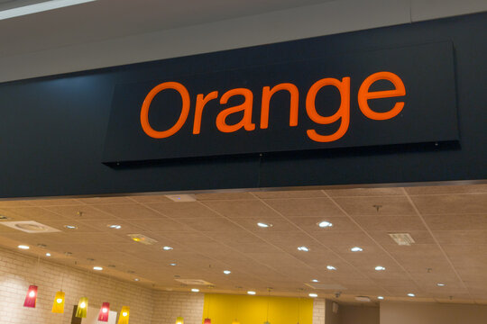 Orange store logo sign and brand text facade boutique entrance shop french telecommunications company agency
