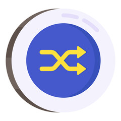 Editable flat design icon of shuffle arrows

