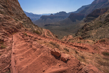 hiking the south kaibab trail in the grand canyon national park, arizona, usa