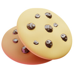 Chocochip Cookies 3D Illustration