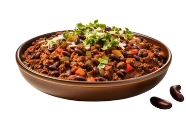 Savory Texan Chili On Isolated Background
