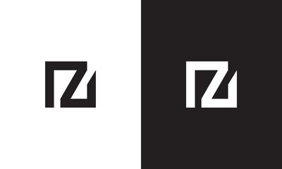NZ logo, monogram unique logo, black and white logo, premium elegant logo, letter NZ Vector	
