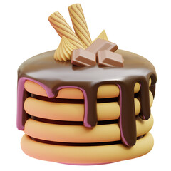 Pancake With Chocolate Sauce Topping