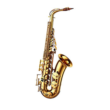 saxophone isolated on transparent background