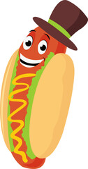 Hotdog Cartoon Character