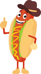 Hotdog Cartoon Character