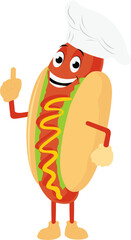 Hotdog Cartoon Character