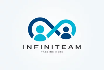 Fotobehang People logo design, humans form an icon of infinity, people Logo design template, vector illustration © Jerry