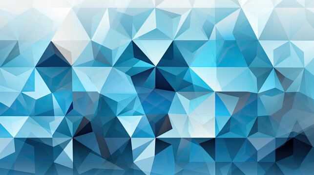 Blue and White Abstract Background with Triangles