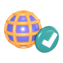Connected 3D Illustration Icon