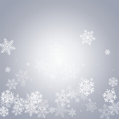 White Snow Vector Gray Background. magic Silver