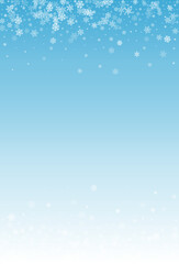 White Snowflake Vector Blue Background. Holiday