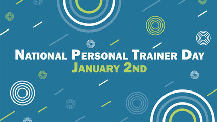 National Personal Trainer Day vector banner design. Happy National Personal Trainer Day modern minimal graphic poster illustration.