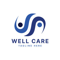 Fototapeta premium Well Care Logo design creative Modern concept People icon for wellness care community