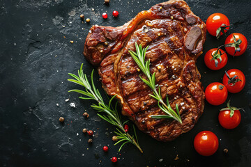 grilled beef steak on background