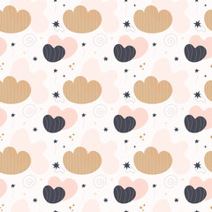 Bohemian baby pattern. Seamless baby pattern in boho style.
