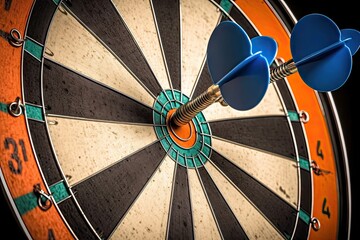 Bullseye darts stuck center