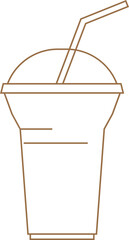 Linear Iced Coffee Plastic Cup Icon
