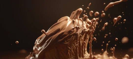 Foto auf Alu-Dibond splash of chocolate milk ice cream 4 © Nindya
