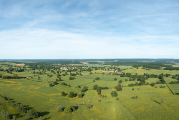 A French village in the green countryside in Europe, France, Burgundy, Nievre, Cuncy les Varzy,...