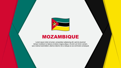 Mozambique Flag Abstract Background Design Template. Mozambique Independence Day Banner Cartoon Vector Illustration. Mozambique Background