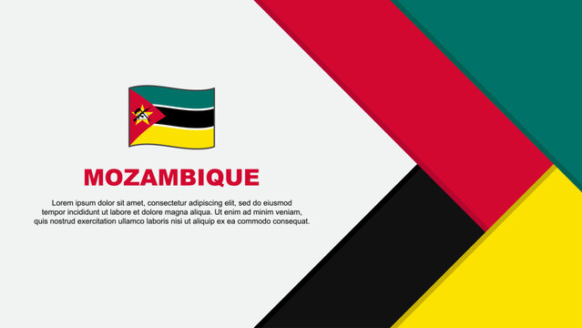 Mozambique Flag Abstract Background Design Template. Mozambique Independence Day Banner Cartoon Vector Illustration. Mozambique Cartoon