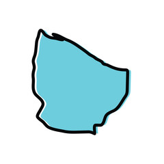 An Nuqat al Khams region of Libya vector map Illustration.