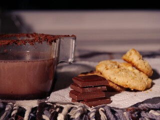 Hot Chocolate drink drink and cookies