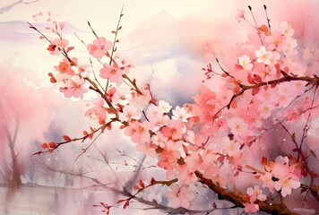 Sakura cherry blossom background wallpaper