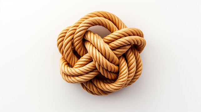gordian knot on a white background, the concept of a complex confusing situation