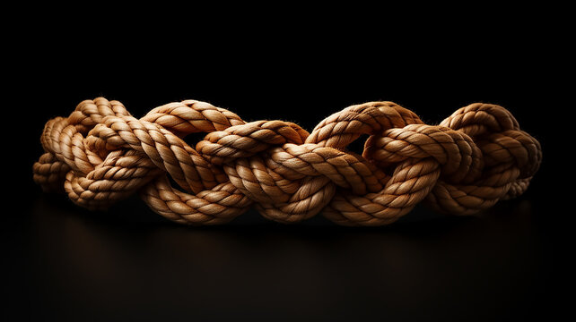 gordian knot on a black background, the concept of a complex confusing situation