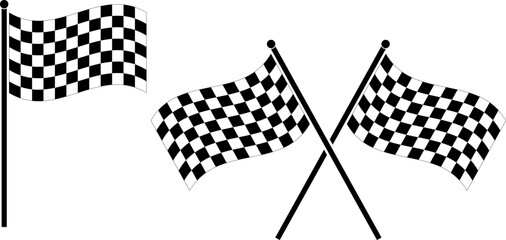 black white crossed  finish flag icon