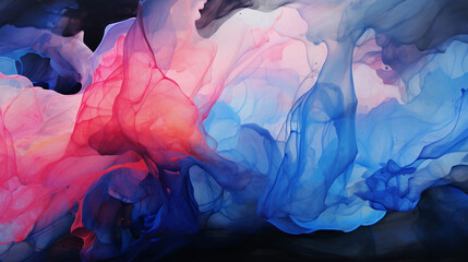 Abstract painted art background in blue and pink
