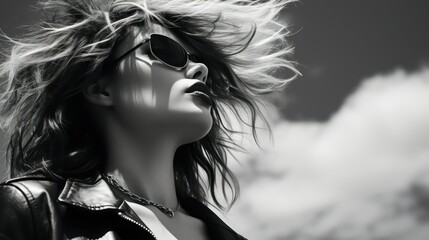 Fototapeta premium woman with black glasses