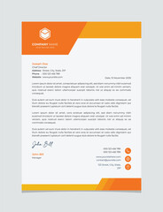 Clean modern letterhead template with orange rectangle
