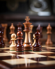 chess pieces on the board