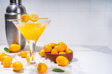 Kumquat martini cocktail