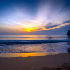 Fototapeta na wymiar Beautiful sunset on the beach in Phuket, Thailand. 