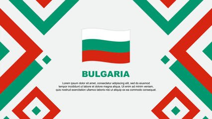 Bulgaria Flag Abstract Background Design Template. Bulgaria Independence Day Banner Wallpaper Vector Illustration. Bulgaria Template - obrazy, fototapety, plakaty