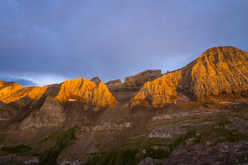 Fototapeta premium La Breche de Roland , Europe, France, Occitanie, Hautes-Pyrenees, in summer on a sunny day.