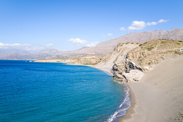 Alatsogremni Agios Pavlos Beach, in Europe, Greece, Crete, towards Matala, By the Mediterranean Sea, in summer, on a sunny day.