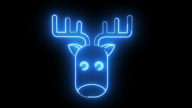 Animated deer head icon with a glowing neon effect